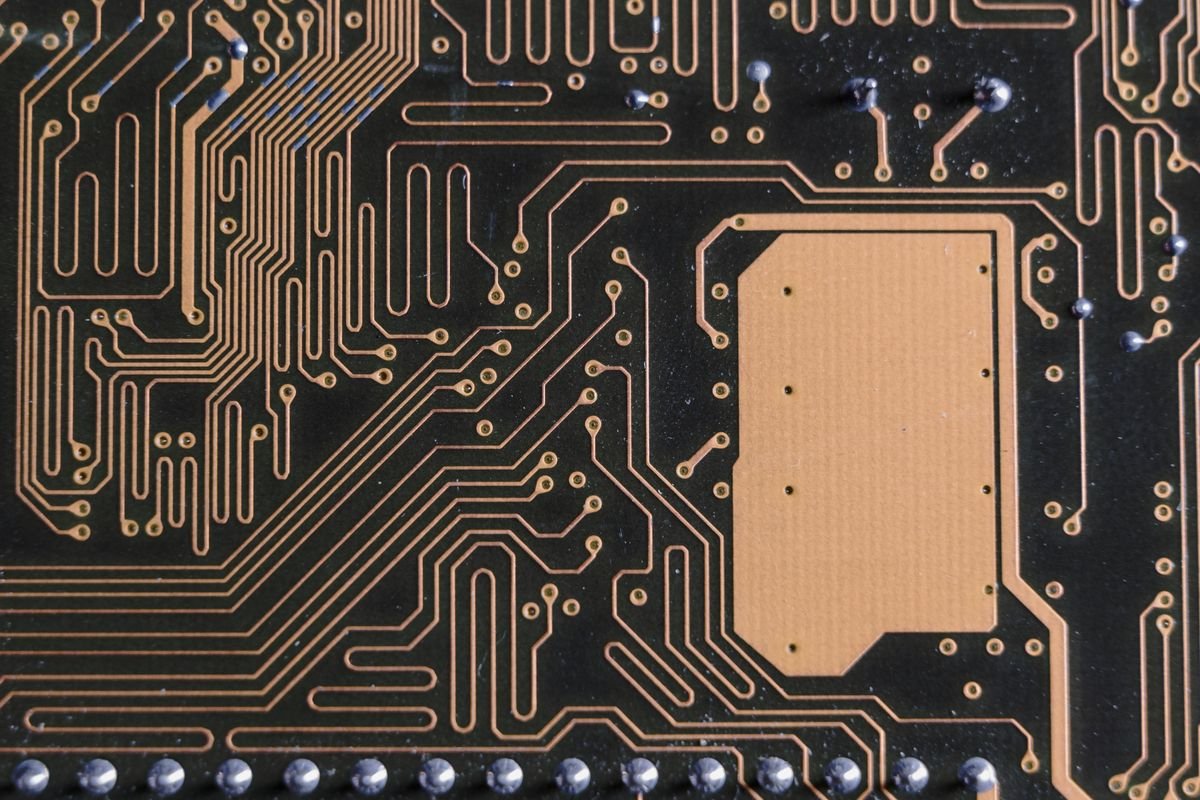 Representative macro photo of an electronic circuit board