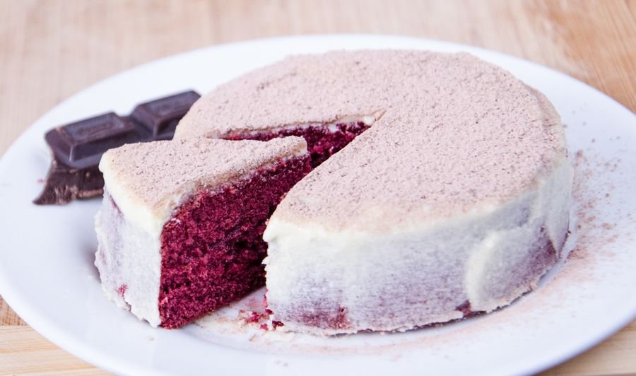 Red velvet cake slice
