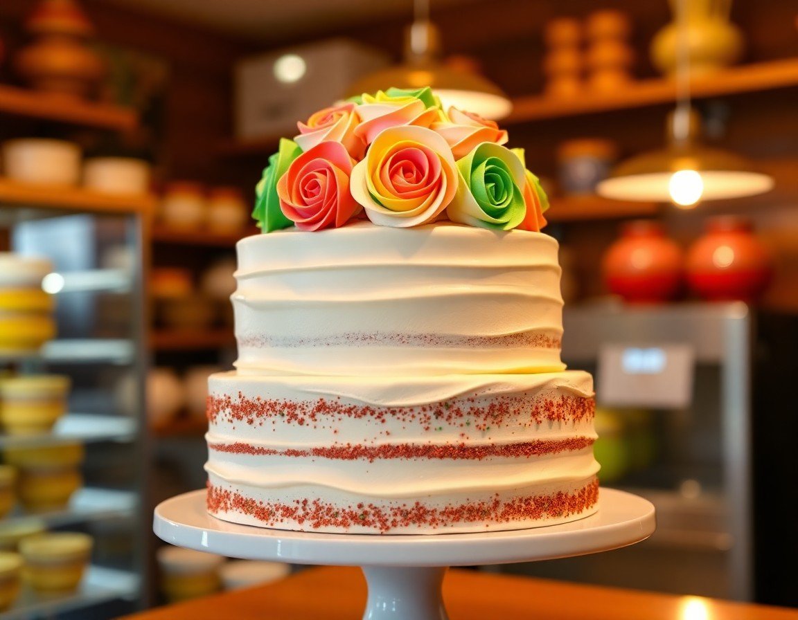 Decorated buttercream celebration cake