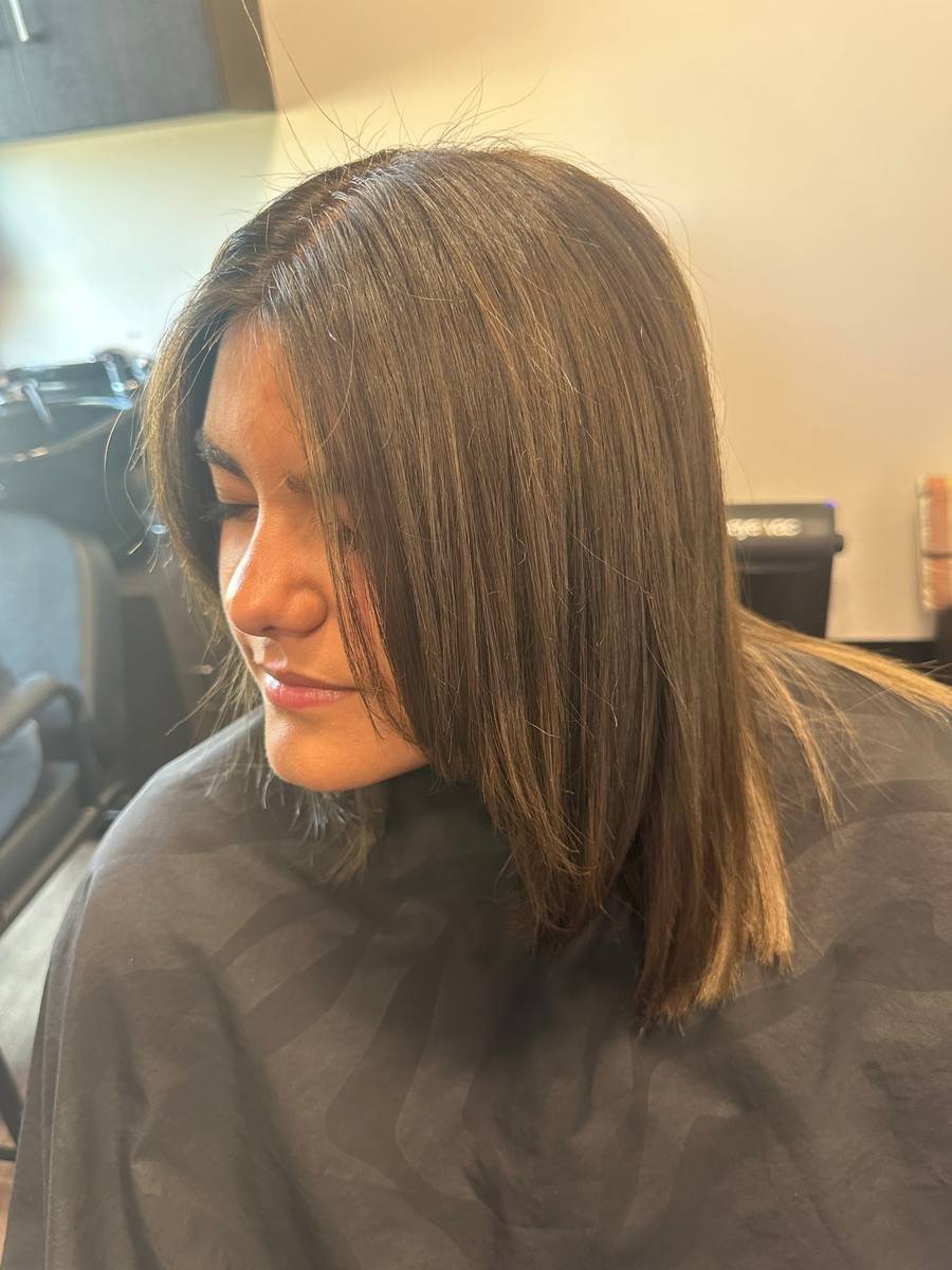 Representative photo of a women's long-bob (lob) haircut
