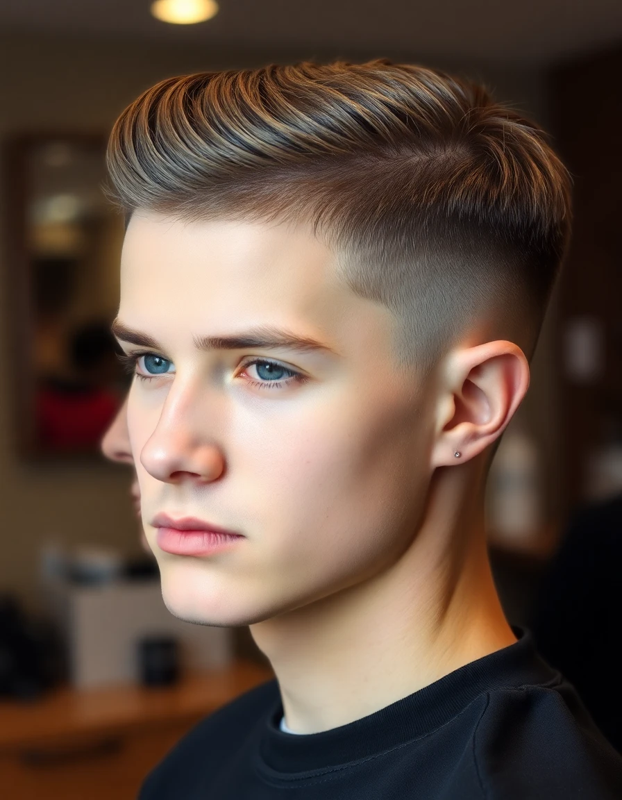 Representative photo of a young man with a taper fade and textured top