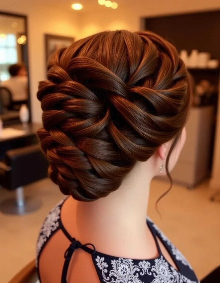 Representative photo of an elegant braided updo styled for a special occasion